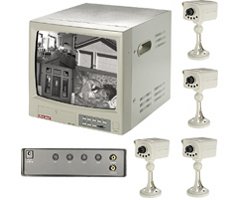 First Alert FAS1248 14-inch B/W Quad Monitoring System with 4 Cameras