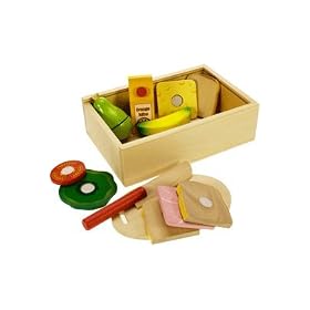 Wooden Lunch Box (10 pieces) with napkin, tray and knife