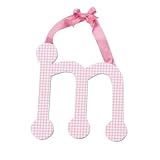 Pink Gingham Hanging Letter - M