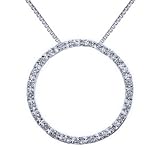 Sterling Silver Circle of Life Diamond Pendant Necklace 18 inches (1.00 ctw, I-JK)