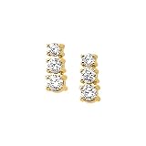 3 Cubic Zirconia (Created) Earrings in 14K Yellow Gold