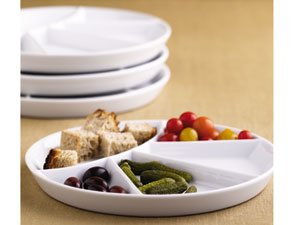 BIA Cordon Bleu White Porcelain Fondue Plates Set of 4