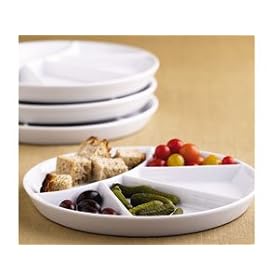 BIA Cordon Bleu White Porcelain Fondue Plates Set of 4 by BIA Cordon Bleu