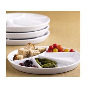 BIA Cordon Bleu White Porcelain Fondue Plates Set of 4 by BIA Cordon Bleu
