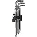 Wera Stainless 3950 PKL/9 Ball-point Metric Hex-Plus Ergonomic L-Key Set with Two-Component Storage Clip, 9-Piece