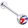 Cuban Flag Logo Barbell Tongue Ring