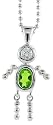 Sterling Silver Birthstone Baby Brat Boy Pendant for " August"