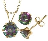 Mystic Topaz Earring and Pendant Set