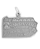 Sterling Silver Pennsylvania Charm