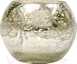 Silver Mercury Glass Votive Candle Holder (globe design)
