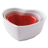 BIA Cordon Bleu Heart Bowls, Set of 3, Pink, Red and White