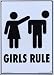 Girls Rule - Funny Metal Wall Sign