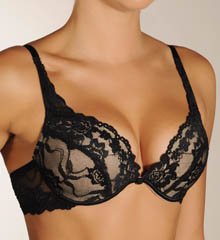 QT Lace Push Up Bra (55517) 36B/Black-Nude