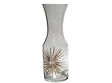 ArtisanStreet's Starburst Design Carafe. Features Hand Painted Gold & Silver Starbursts. One Of A Kind & Signed By Artisan.
