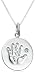 Sterling Silver March Birthstone Handprint Pendant, 18