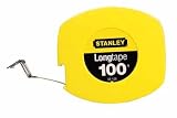 Stanley 34-106 Long Tape Measure, 1/8" Graduations, 100 ft., Yellow