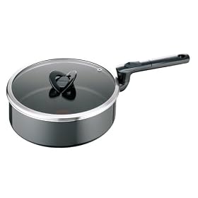 Tefal Compact Enamel Saute Pan with Lid, 24 cm