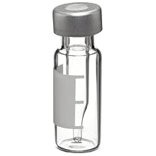 Wheaton W225223-02 Borosilicate Glass 0.3mL Crimp Top LVI Vial, with 0.005 Red Teflon/0.050 Silicone Lined 11mm Aluminum Seal, Clear/Natural (Case of 100)