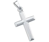 14k White Gold Classic Cross Crucifix Charm Pendant New