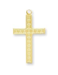 Cross Pendant, 14 Karat Gold Over Sterling Silver with Chain