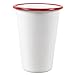 Crow Canyon Home Enamelware Tumbler, 14 ounce, Vintage White/Red (Single)