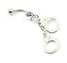 Surgical Steel 14G Handcuffs Crystal Navel Belly Button Ring Stud Button Barbell 14G+Belly Retainer