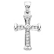 Sterling Silver 1/4 ct. Diamond Cross Pendant with Chain