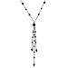 Jet Beaded Y Drop Necklace