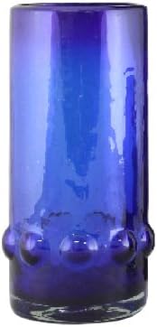 VIVAZ Bolitas Highball Glass, Cobalt Recycled Glass, Set of 4