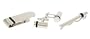 Stainless steel cufflinks, tie slide and money clip with black rubber accent