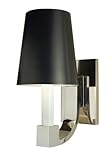 IMAGE OF Romano One Light Wall Sconce in Polished Nickel Shade Color: Black Opaque Paper Shade