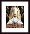 Art Poster Wood Framed Print - Cafe de Ville - Artist: Michael L. Kungl- Poster Size: 15 X 12