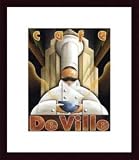 Art Poster Wood Framed Print - Cafe de Ville - Artist: Michael L. Kungl- Poster Size: 15 X 12