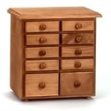 Spice Racks Unfinished Pine, 10 Drawer Spice Chest