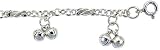 Sterling Silver Charm Anklet with Clustered Double Chime Balls