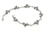 Love, Faith, and Loyalty Sterling Silver Irish Celtic Knotwork Claddagh Link 7.5 Bracelet