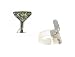 Cell Phone Charm - C28 - Antennae Jewelry - Crystal Martini Glass ~ Green Apple