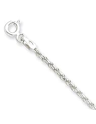 Sterling Silver 1.7mm Diamond cut Rope Chain