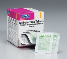 Anti-diarrhea tablets- 50 2-packs- 100 tablets per dispenser box At Home Emergency
