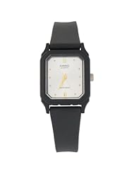 Casio Womens LQ142E-7A Black Resin Quartz Watch with White Dial