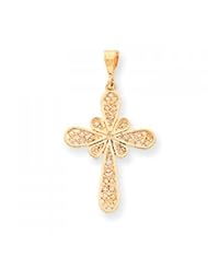 10k Yellow Gold Cross Charm - Religious Jewelry