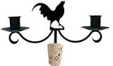 Review   / Rooster Wine Bottle Stopper Topper / Taper Candle Candlebras - Wrought Iron