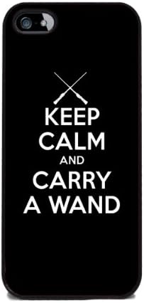 Keep Calm and Carry A Wand - iPhone 5 Cover, Cell Phone Case - Black