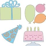 Cuttlebug 2X2 Set of 4 Birthday Dies 37-1203