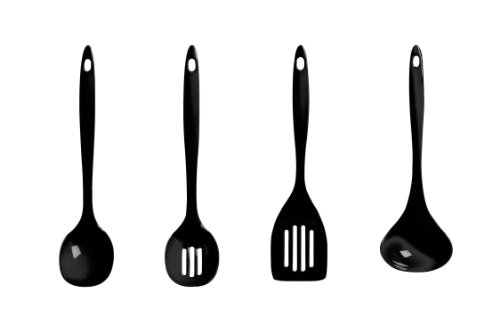 Premier Housewares Melamine Kitchen Tools, Set of 4, Black