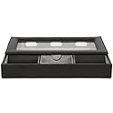 Valet Luke Tray Design Compact Organizer Charging Station for Electronics Coins Keys Jewelry Black Leatherette