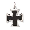 Black Enamel Maltese Cross Charm