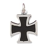 Black Enamel Maltese Cross Charm