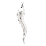 Big 80mm Sterling Silver Italian Horn Pendant