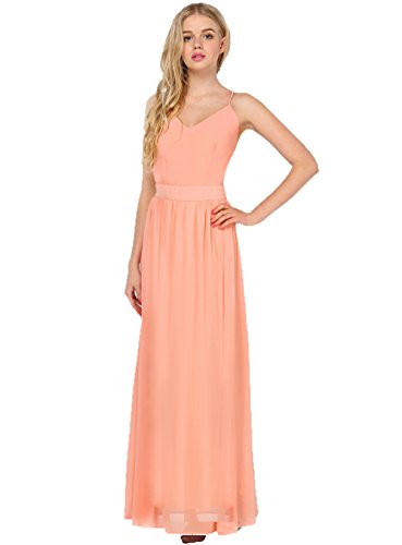SheIn Women's Spaghetti Strap Backless Maxi Evening Party Dress